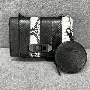ALDO Crossbody Hand Bag + coin wallet Black & white snake skin print Purse chain